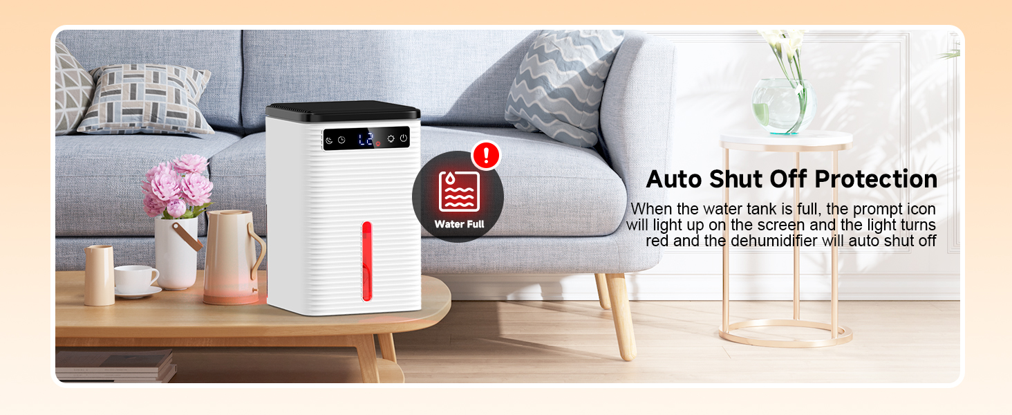Електричний осушувач повітря 2500 мл з таймером та LED-підсвічуванням для дому