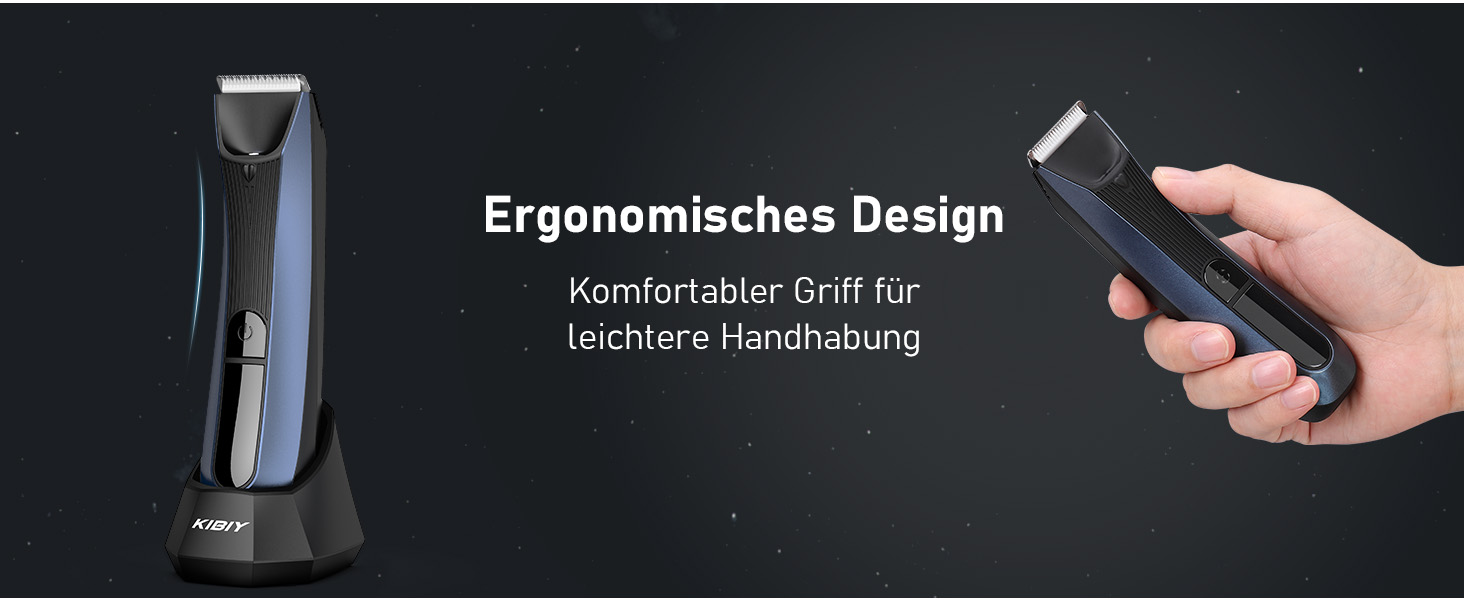 Електричний чоловічий триммер для тіла Kibiy з LED-дисплеєм, IPX7, водонепроникний (синій)