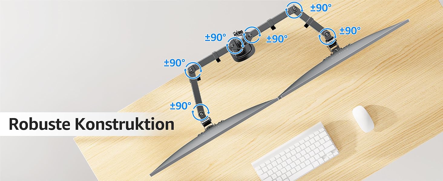 Кріплення для монітора MOUNTUP Dual - для 2 моніторів 13-32 дюйми, регульоване, настільне, VESA 75/100mm