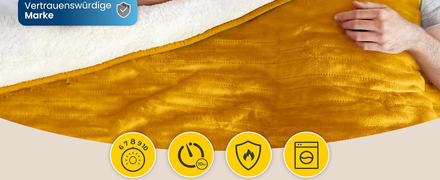 Електрична ковдра Cosi Home 180x130 см з регулюванням температури, захистом від перегріву та пульт дистанційного керування. Sherpa та Fleece, 10 рівнів нагріву, сіра.