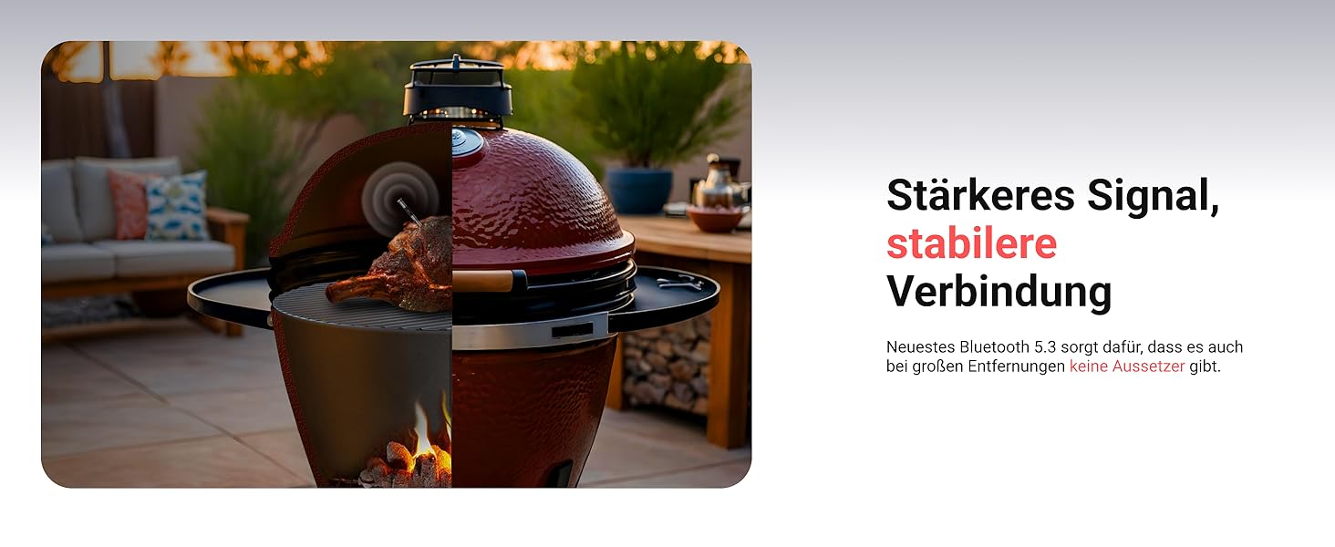 ThermoMaven P2 Розумний термометр для м'яса бездротовий Bluetooth 5.3, 6 сенсорів, Wi-Fi моніторинг, IPX8 водонепроникний, для гриля, духовки, кухні, фритюрниці (1 зонд)