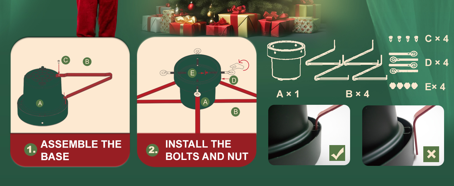 Підставка для ялинки з водою PUDO: міцна, для ялинок до 2,5м, зелений колір