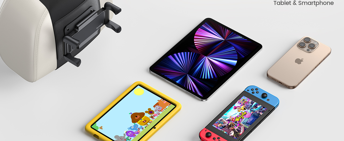 Утримувач для планшету Lamicall у автомобільну підголівник - складний, міцний кріплення для планшету, 360° обертання. Підходить для iPad, Samsung Tab, 6.1-13 дюймів