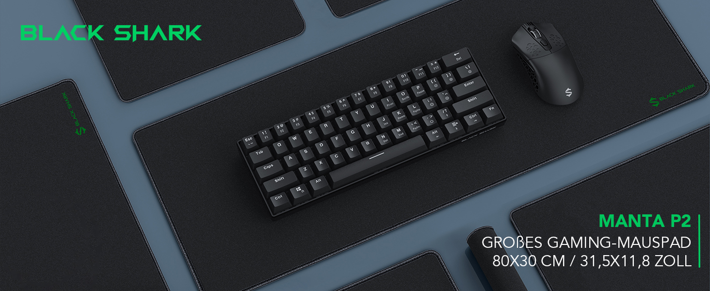 Кисмет Black Shark Gaming Pad XL Manta P3 900x400 мм, чорний