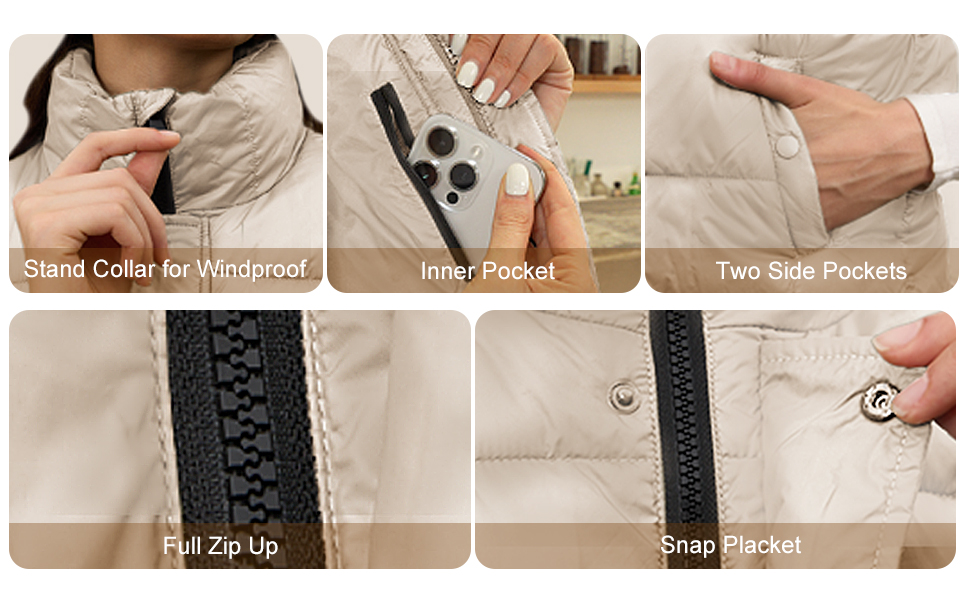 Жіноча жилетка Fengbay Reitweste: безрукавна, з коміром-стійкою, легка, стьобана, утеплена, для осені та зими, кольоро хакі, розмір M