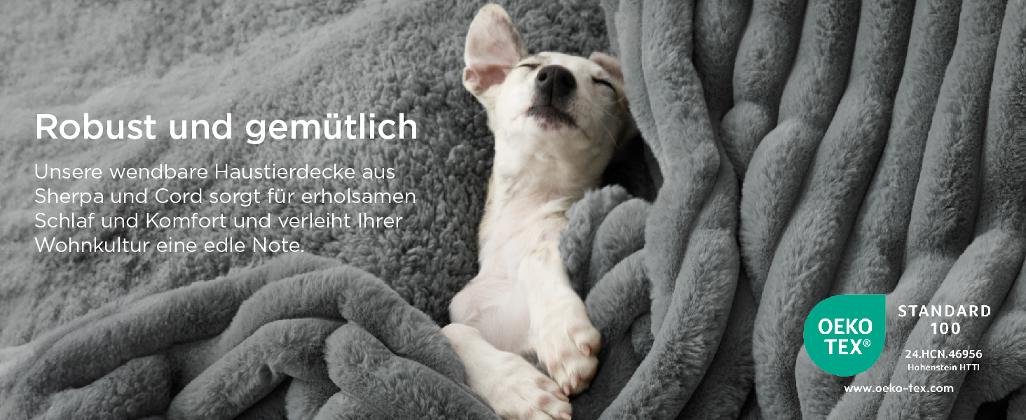 Водонепроникний плед для собак BEDSURE 102x127 см - м'який, теплий, для великих собак, сірий