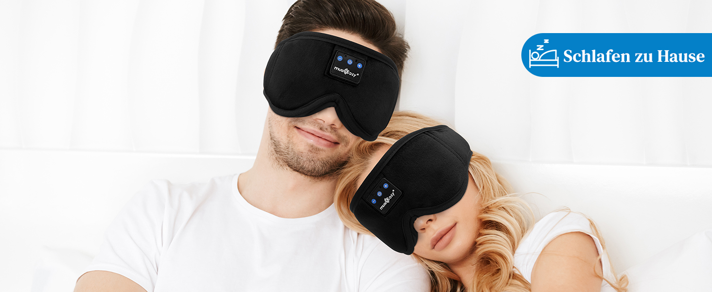 Маска для сну з навушниками Musicozy 3D Bluetooth, повна затемнення, для сну, подорожей, відпочинку та медитації