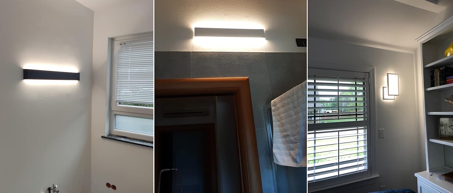 Світлодіодна настінна лампа Klighten 40 см, 12 Вт, 850 лм, чорна, тепле світло 3000K, для спальні, вітальні, коридору, сходових маршів