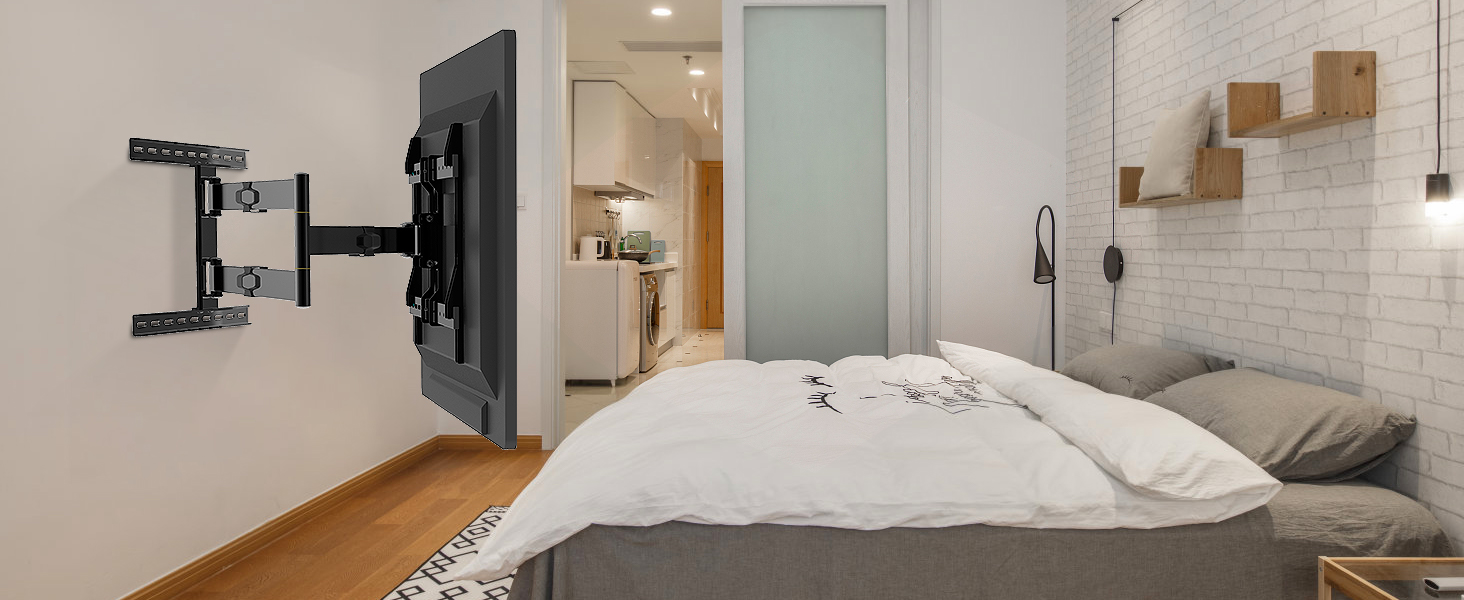 Настінний кріплення для телевізора з довгим шарнірним кріпленням, нахилом, поворотом та обертанням, висувним, для LCD/LED/OLED телевізорів 32-80 дюймів, 50 кг, VESA 600x400 мм