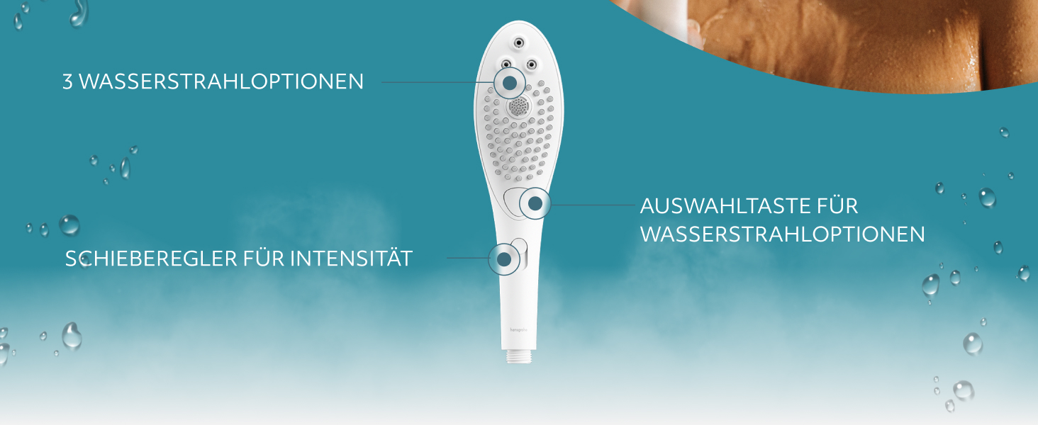 Душова насадка Womanizer Wave 2-в-1 з інтимною стимуляцією, 3 режими водяного струменя, багатофункціональний масажер для жінок, біла