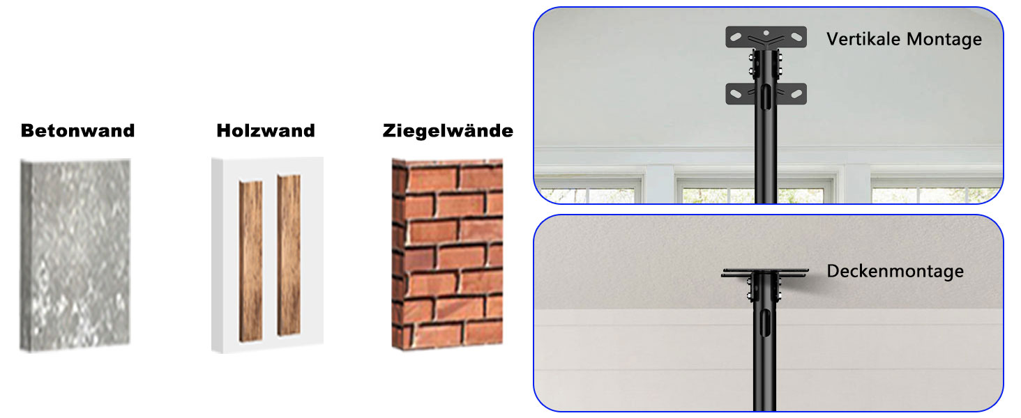 Кронштейн для телевізора на стелю 26-68 дюймів, поворотний, нахильний, до 45 кг, VESA 400x400, регульована висота
