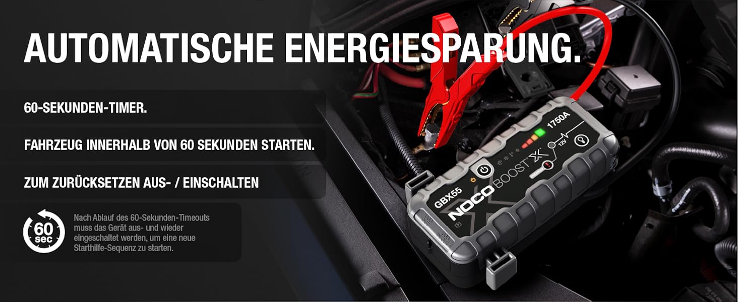 NOCO Boost X GBX55: Портативний пусковий пристрій Powerbank 1750A для автомобілів (бензин до 7.5L, дизель до 5.0L)