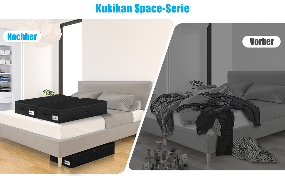 Коробки для зберігання під ліжко з кришкою, 2 шт, складані, для одягу та ковдр, 76x38x17 см (Чорний)