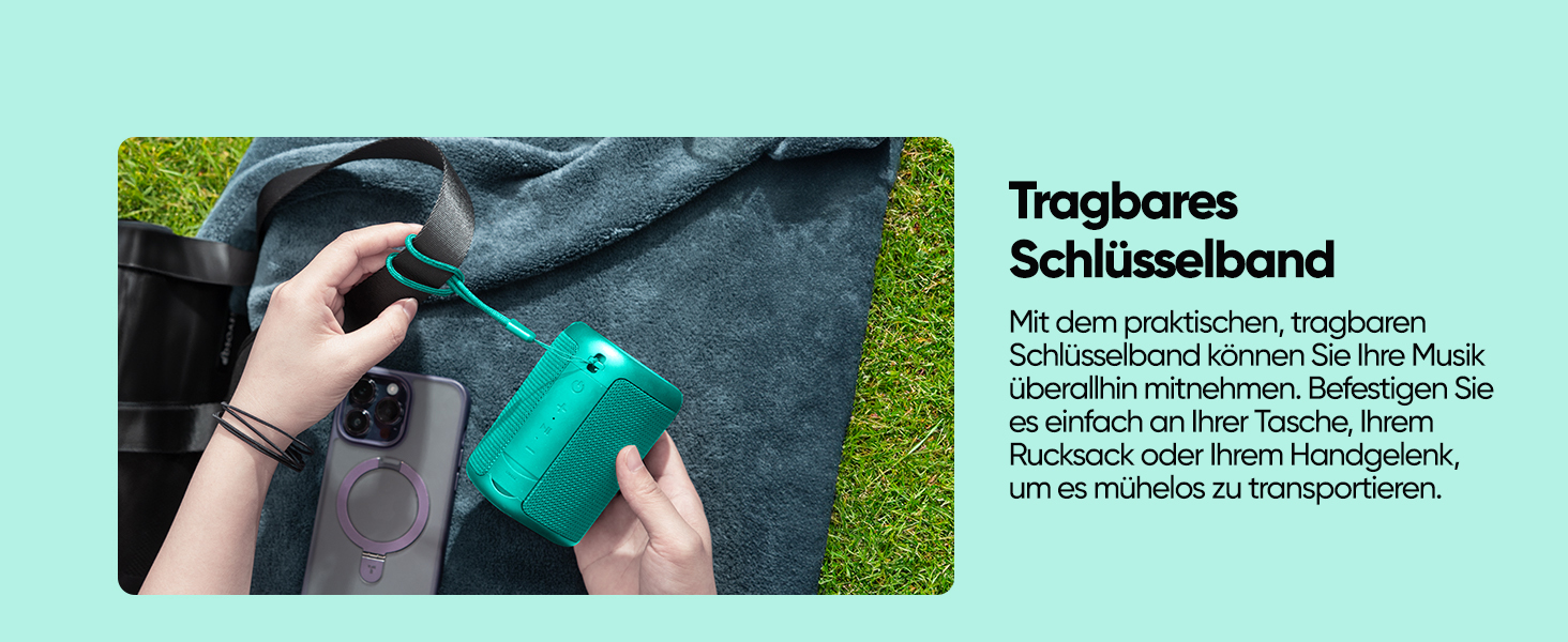 Портативна Bluetooth колонка AY з підсвічуванням, IPX5, 24 годин роботи, AUX/TF, стерео-паринг, для дому та відпочинку (світло-зелена)