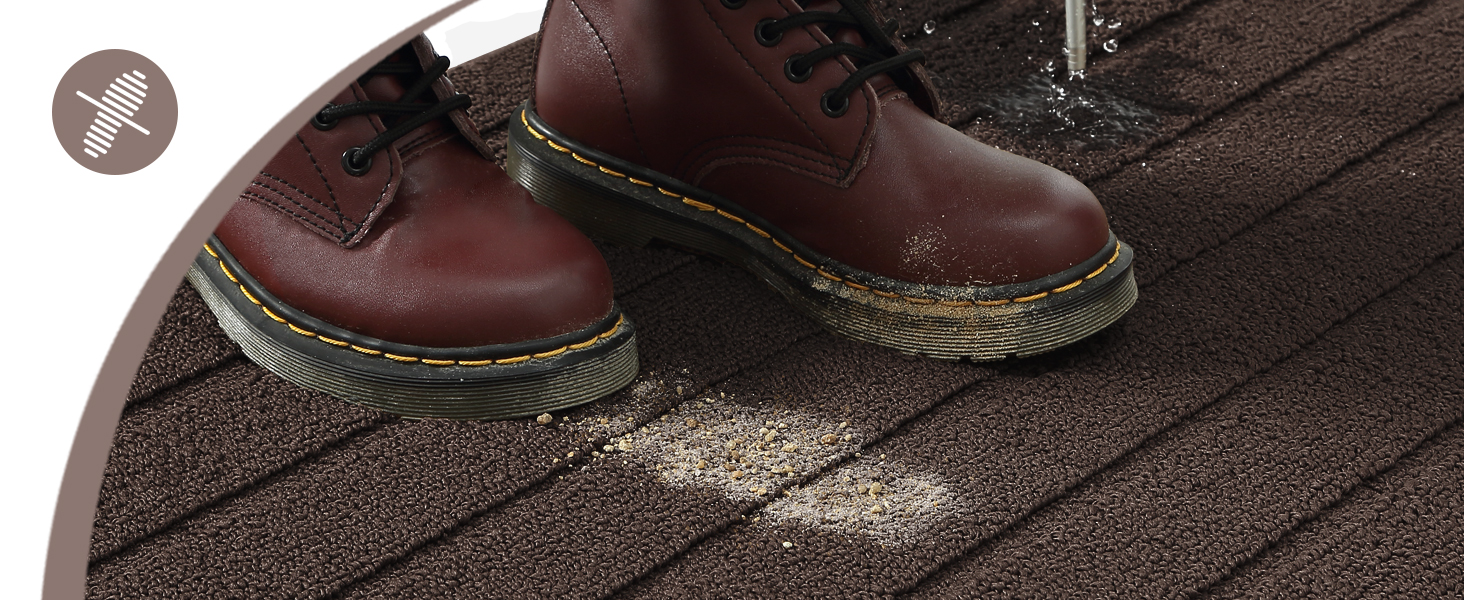 Килимок для дому COLOR&GEOMETRY 44x76 см - машинне прання, антиковзаюча, вбираюча бруд, мінімалістичний дизайн, для входу, порогу та коридору (Коричневий)