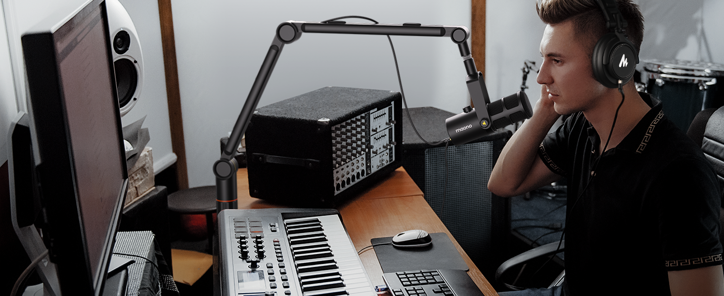 MAONO PD400X: USB/XLR мікрофон для подкастів, студії, стрімінгу та геймінгу з регулюванням гучності та функцією Mute
