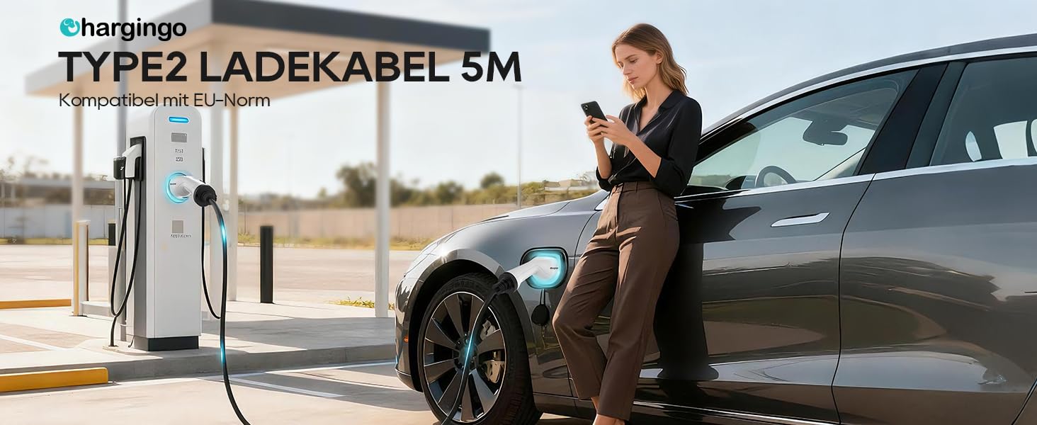 Портативний зарядний пристрій для електромобіля Type 2 (Schuko) 3.68kW, 6-16A, LCD, 5м, IP65, 16A, 22kW, CCS2, IEC 62196-2