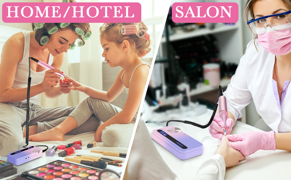 Професійний фрезер для нігтів ENGERWALL 35000 об/хв, акумуляторний електричний фрезер для гелю та акрилу, бездротове манікюрне E-File набір з 7 насадками та 56 шліфувальними бандажами, темно-сріблястого кольору (портативний, акумуляторний - рожево-блакитний)