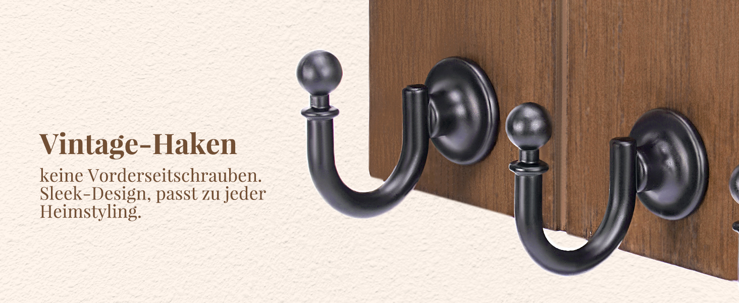 Дерев'яне ключове дощечка з полицею, 5 гачків, для прихожої, спальні, вітальні (колір: коричневий)