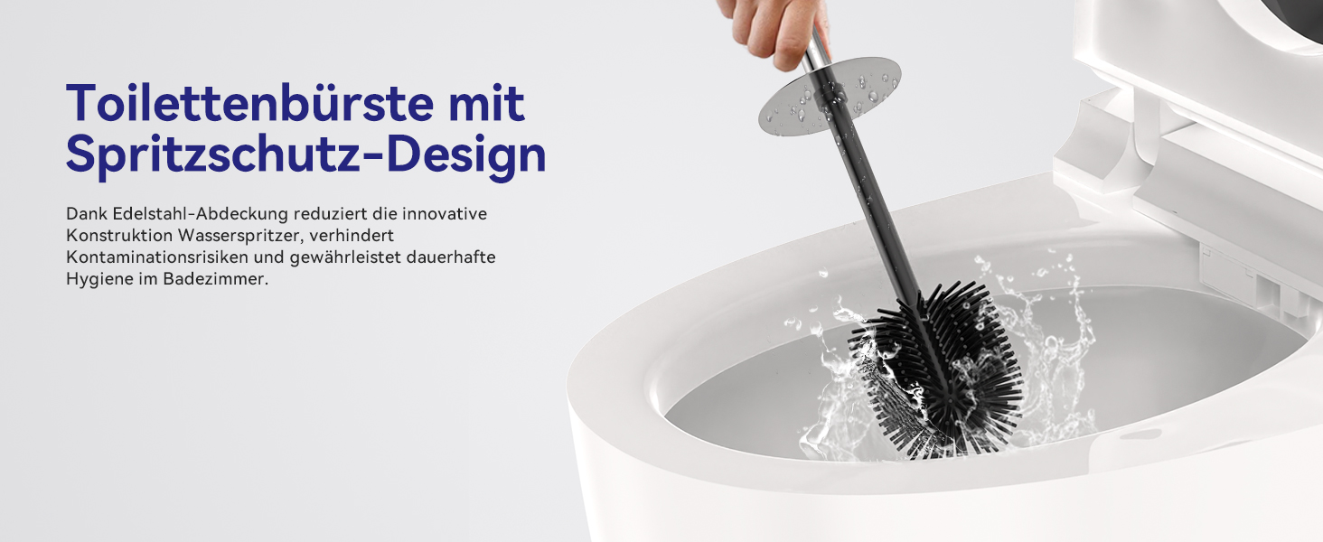 Набір для чищення унітазу DOWRY з тримачем, 2 насадки, металева щітка та тримач, для ванної кімнати, срібляний, прямокутний