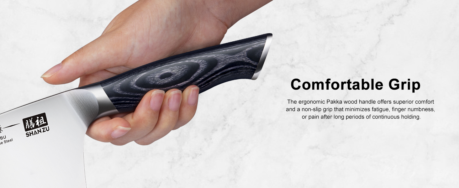 Ніж кухарський SHAN ZU, 18 см, професійний, з високоякісної сталі, з ручкою з дерева K133