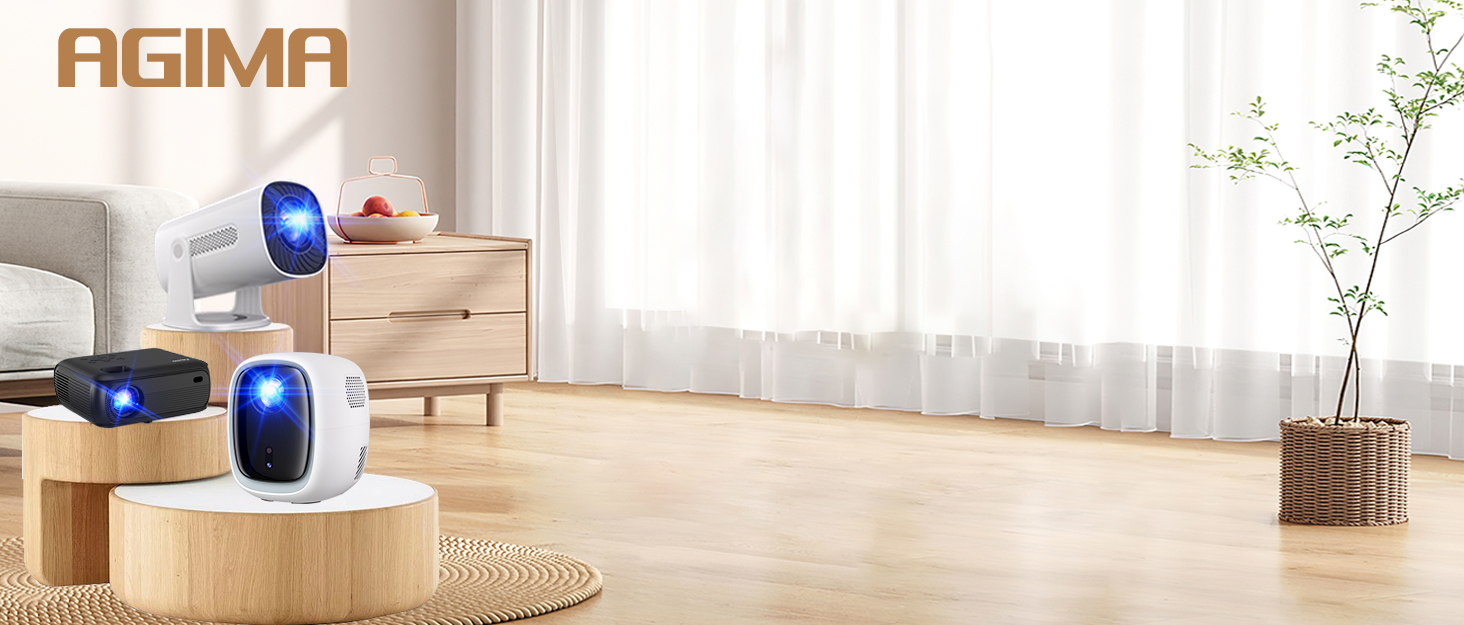 Портативний проєктор Mini Beamer 1080p з Wi-Fi, Bluetooth та штативом. Підтримка HDMI, USB, смартфонів, TV-Stick. Ідеально для домашнього кінотеатру та спальні. Чорний колір.