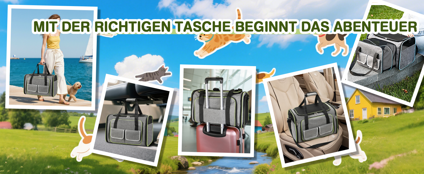 Розширювана переноска для котів та собак ALLSOPETS. Складана переноска для домашніх тварин, сумка-переноска для подорожей, походів, кемпінгу (Сірий, S)