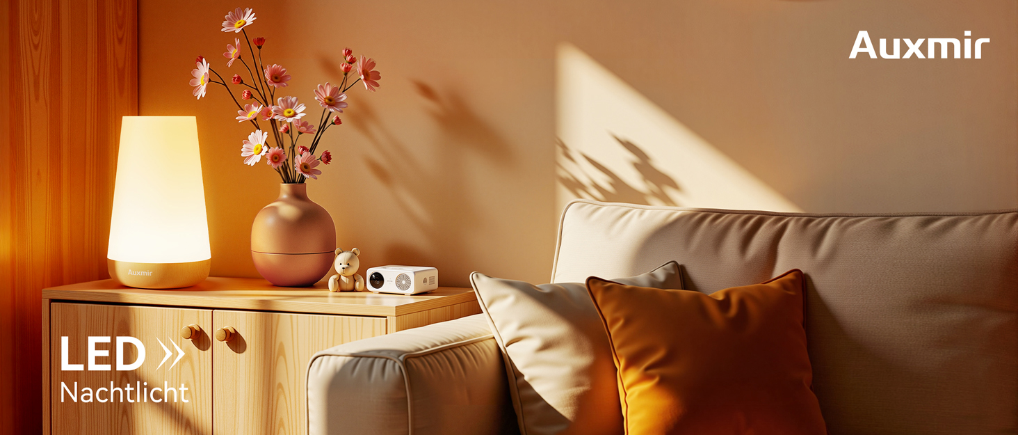 Нічник Auxmir для дітей з акумулятором 3000mAh, LED-лампа настільна сенсорна з регулюванням яскравості, 5 режимів, 13 кольорів, 5 рівнів яскравості, бездротова лампа з таймером та пультом дистанційного керування, нічник для декору спальні, тераси