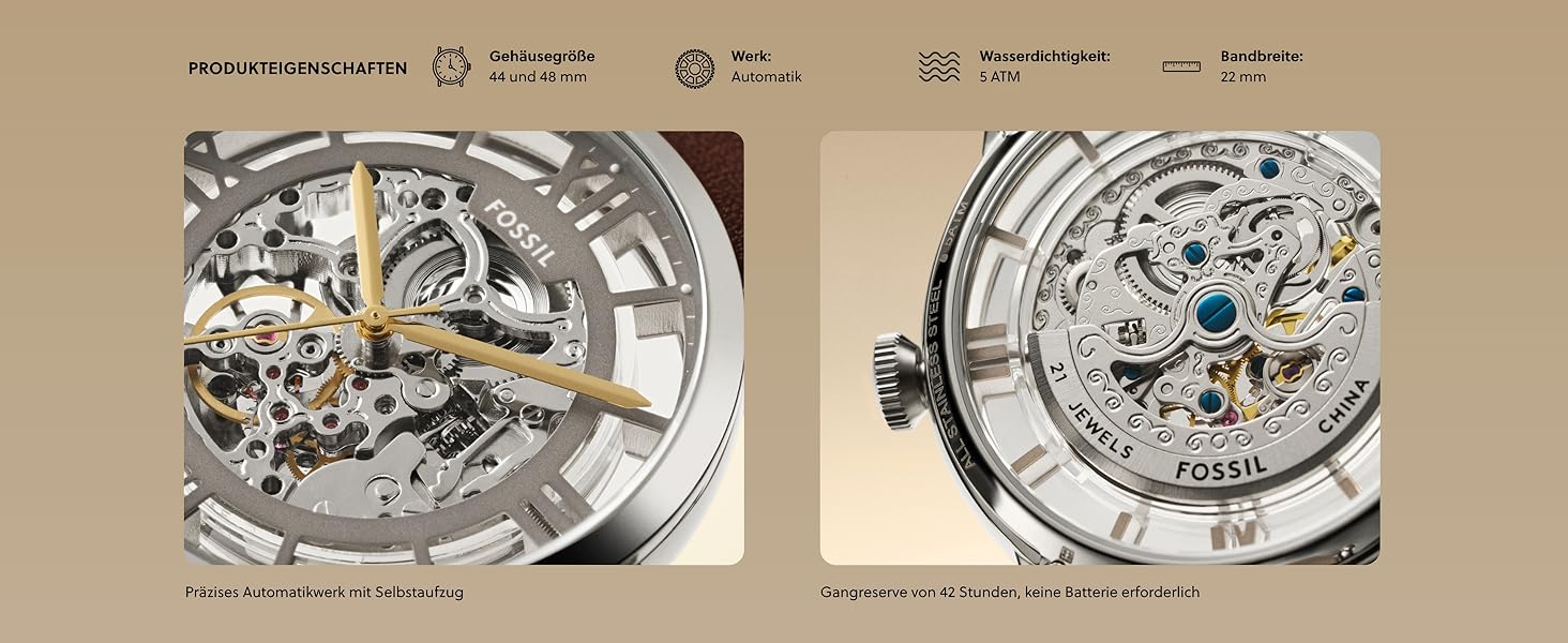 Годинник Fossil Townsman для чоловіків: хронограф з корпусом та браслетом з нержавіючої сталі або шкіряним ремінком, коричневий