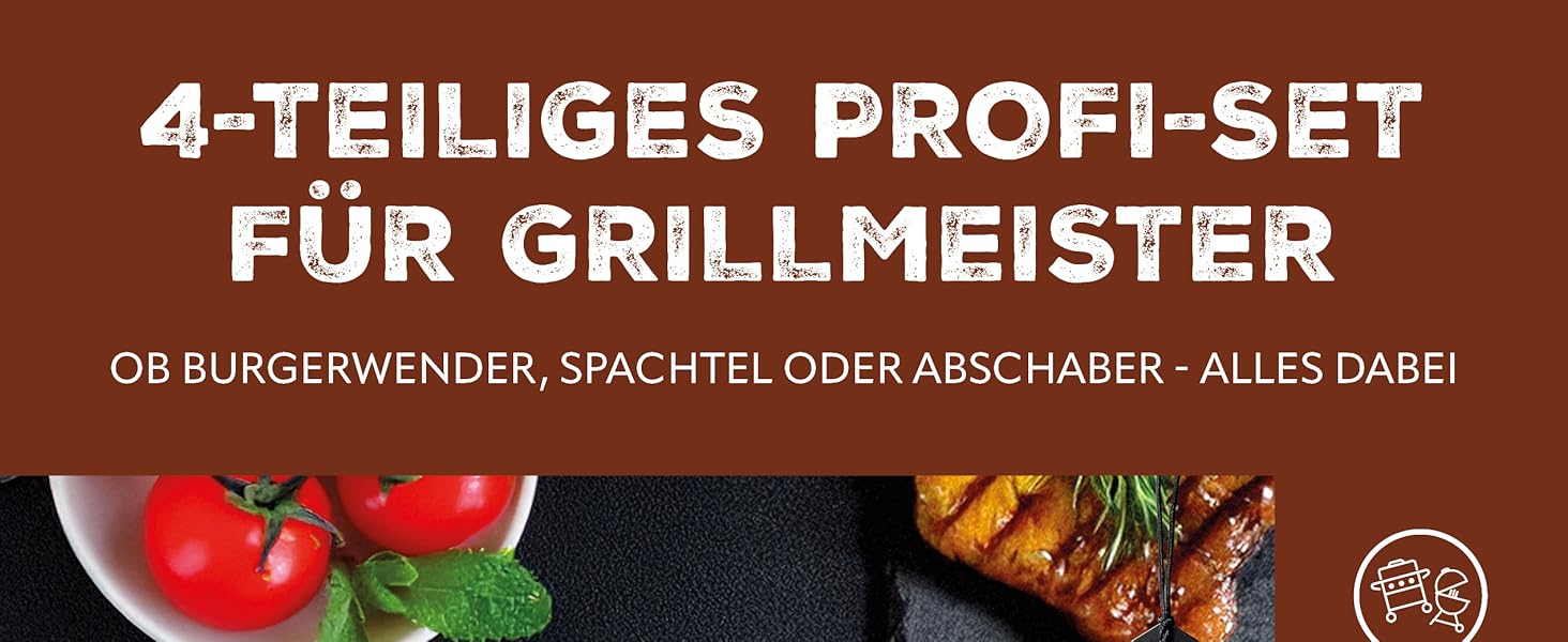 Набір лопаток Bremermann для смаження та гриля (4 шт.), нержавіюча сталь