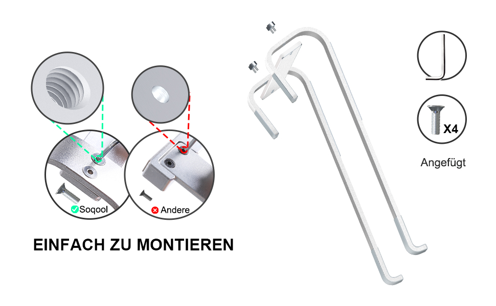 Підставка для ноутбука Soqool, ергономічна, з вентиляцією, сумісна з MacBook, Lenovo, Huawei, Acer, Dell, HP (10-17 дюймів), срібна