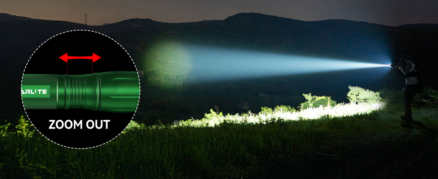 LED ліхтарик Gearlite: 2 шт., 2000 люмен, 5 режимів, водонепроникний IP65, для кемпінгу, туризму, дітей, невідкладних ситуацій (зелений)