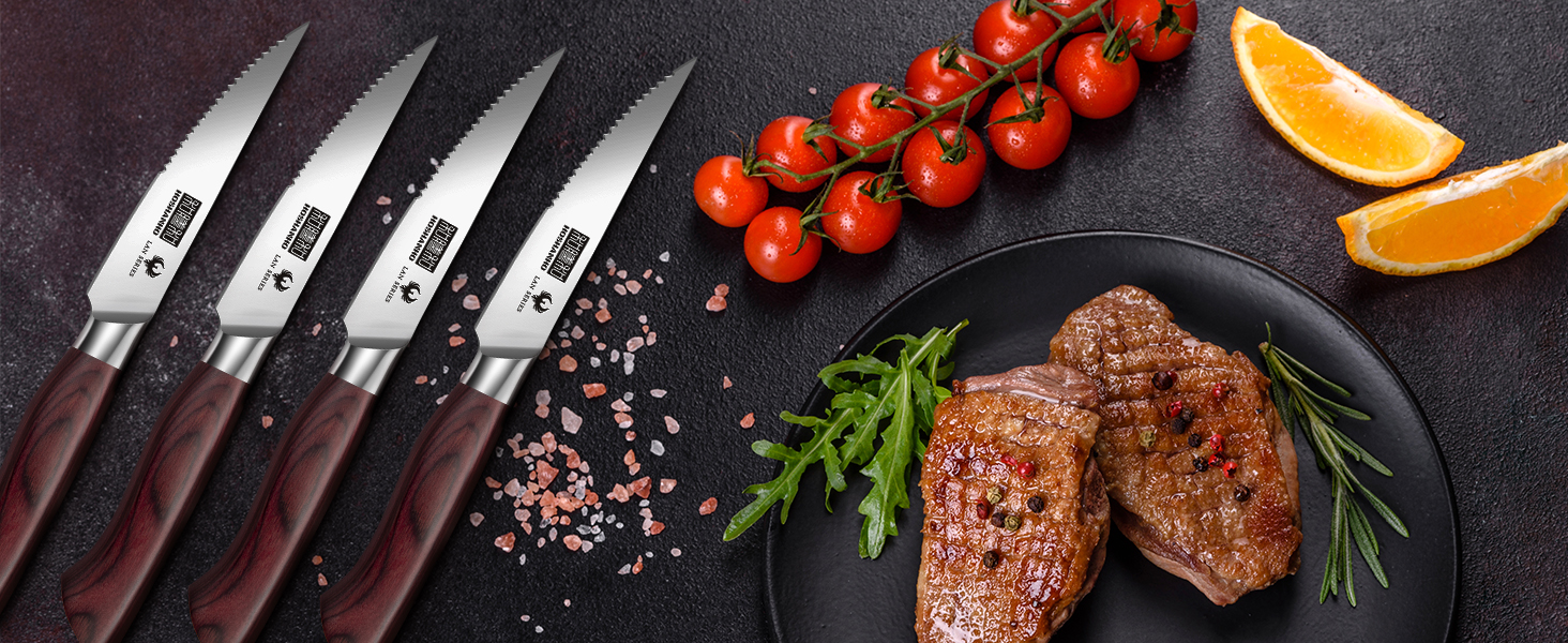 Набір кухонних ножів HOSHANHO (8 шт.) з нержавіючої сталі, професійний японський шеф-ніж, 20 см, з ергономічною ручкою