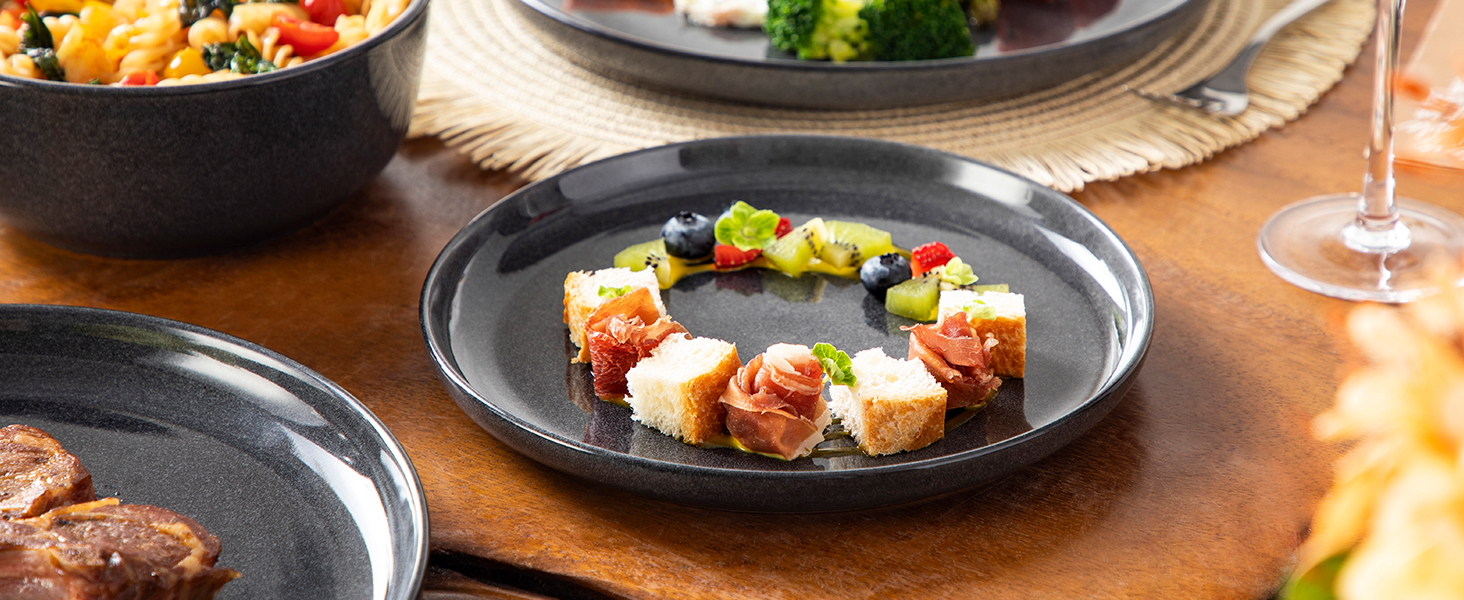 Набір посуду Steingut vancasso ANYA, 18 предметів, сірий (6 персон)