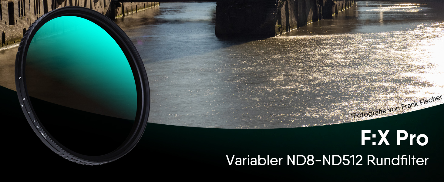 Варіативний ND-фільтр Rollei 77mm F:X Pro (ND8-ND512), скляний нейтральний фільтр для об'єктива, 3-9 ступенів затемнення