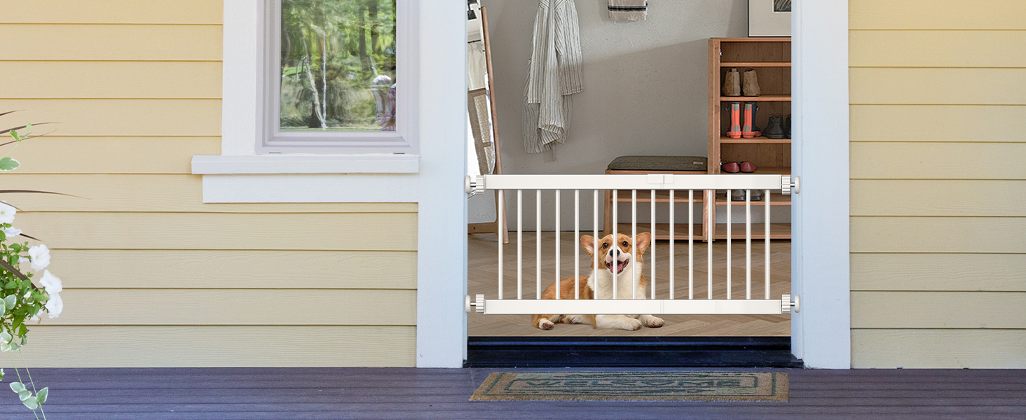 Коротка перегородка для собак Fldofaves, 45-115 см, для дому, висота 35 см, розширювана, з 3 подовжувачами (25 см)