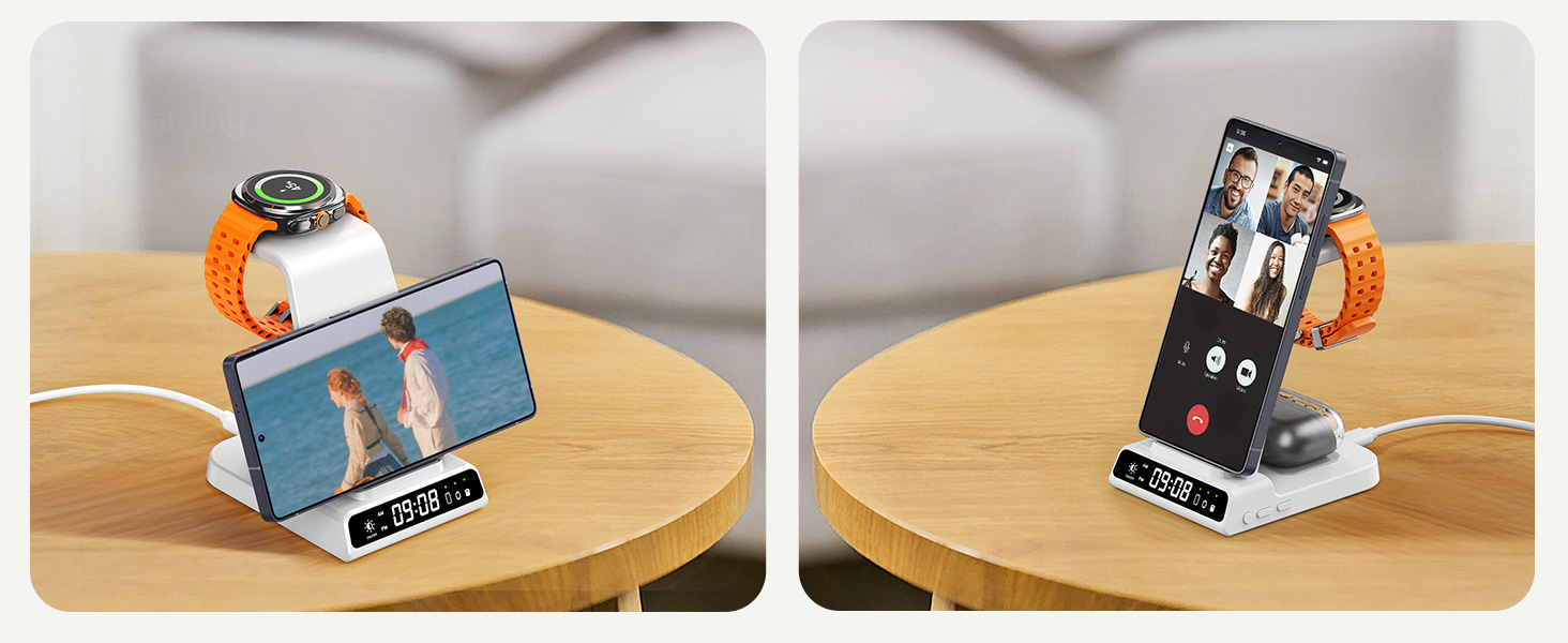 Бездротова зарядка leQuiven 3-в-1 для Samsung Galaxy S25 Ultra та інших моделей