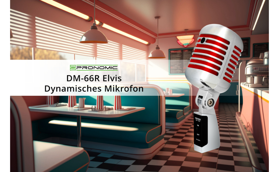Pronomic DM-66R: Мікрофонний комплект для вокалу та запису - Вінтажний дизайн, XLR, зі штативом та кабелем