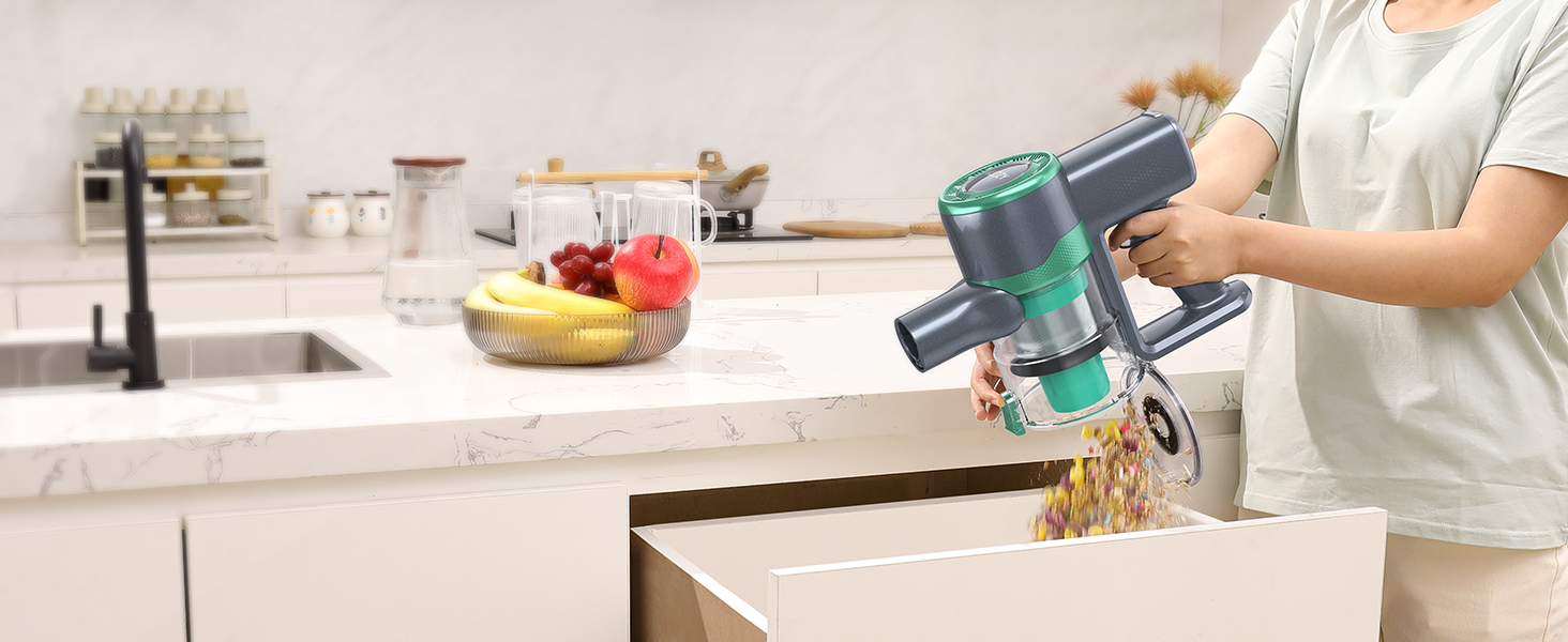 Бездротовий пилосос MIUZZY M241 30000Pa з акумулятором, 50 хв роботи, LED дисплей, для твердих поверхонь, килимів, шерсті тварин, зелений