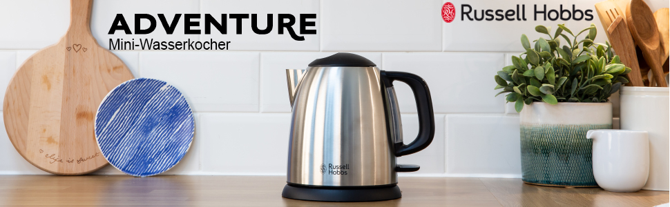 Електричний чайник Russell Hobbs Colours+ 1.0л, нержавіюча сталь, 2400W, з фільтром від накипу