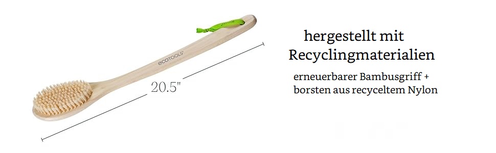 Банна щітка для тіла Ecotools з натуральним бамбуковим ворсом