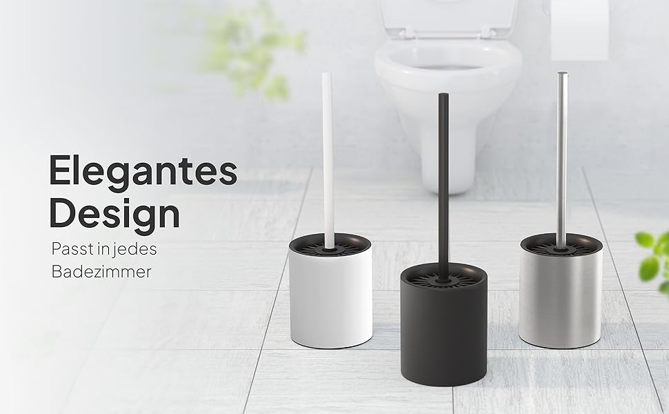 Набір для чищення унітазу TORBING з нержавіючої сталі та силікону - елегантна щітка з тримачем, антибактеріальна поверхня