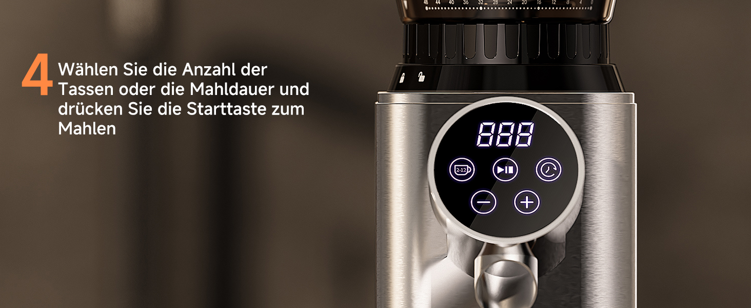 Електрична кавомолка Biolomix для еспресо з регулюванням помелу та контейнером для портафільтра (CG210-2)