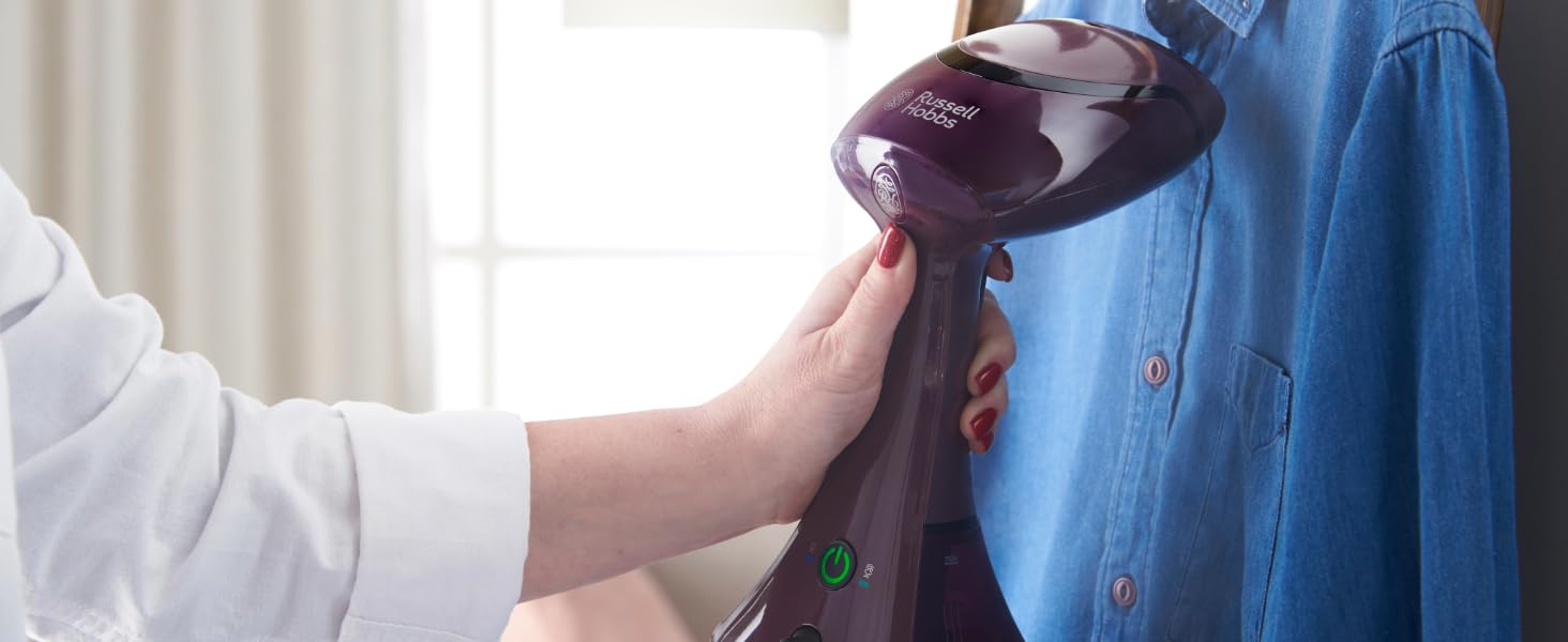 Відпарювач Russell Hobbs VacuSteam™ з технологією всмоктування: 1800 Вт, керамічна підошва, 200 мл резервуар, для всіх тканин