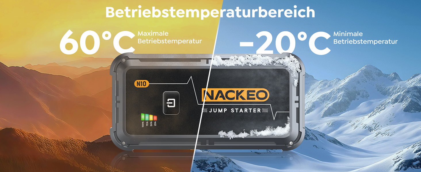 Портативний акумулятор Starthilfe для автомобіля, 12V, бустер для запуску двигуна (бензин до 10L, дизель), з кабелями та LED ліхтариком, для SUV, вантажівок, мотоциклів (5000A)