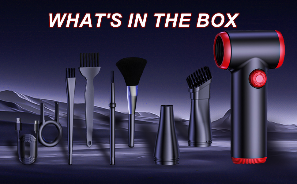 Електричний пилосос для видалення пилу ATENGEUS з регулюванням швидкості, 100500 об/хв, з LED-підсвічуванням, для ноутбуків, ПК, офісних пристроїв, диванів