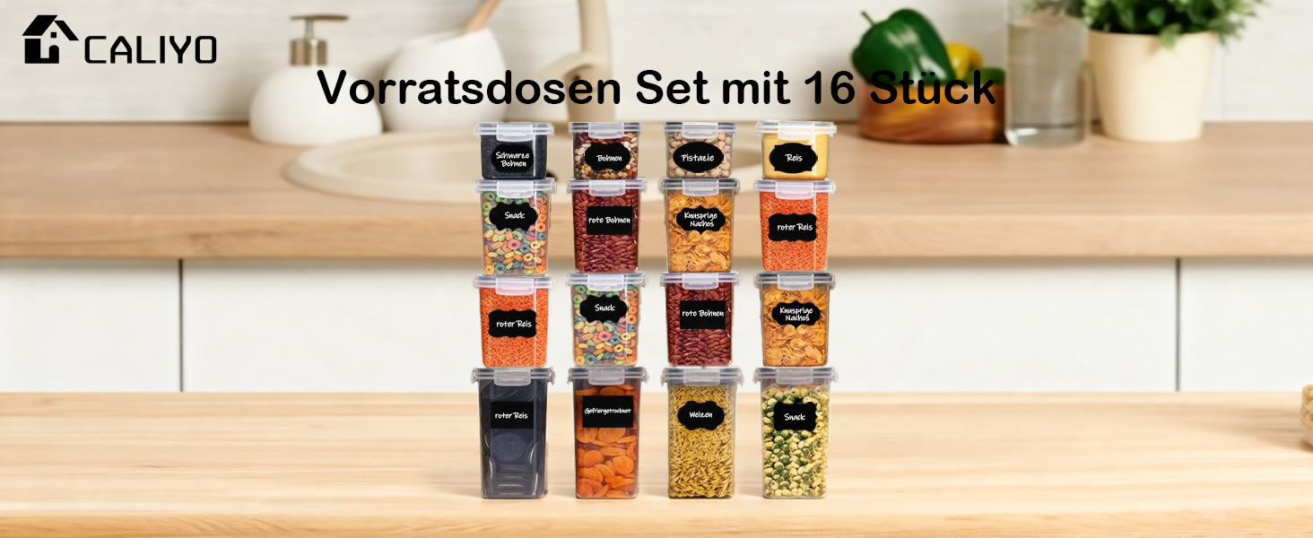 Набори контейнерів для зберігання Caliyo з кришкою, 24 шт. - герметичні контейнери для продуктів, кухонні бокси-органайзери, BPA Free