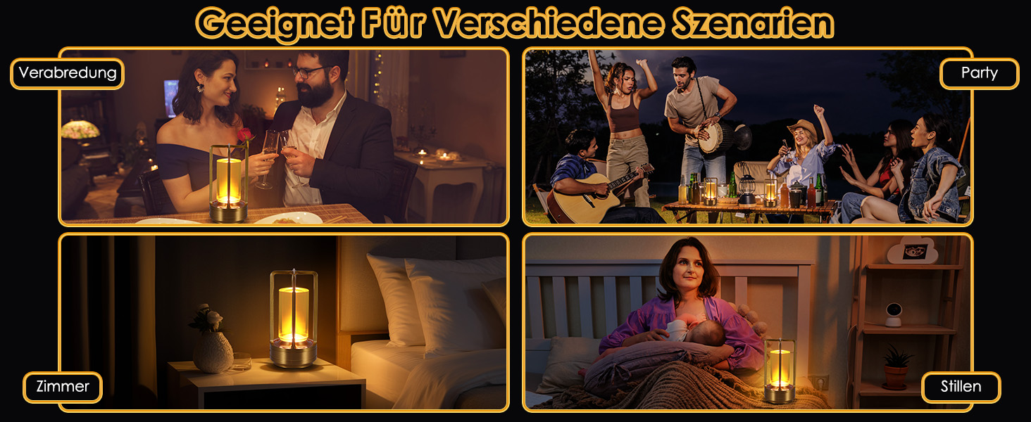 Торшер з торканням, бездротова LED лампа в стилі вінтаж, USB-зарядка, 3 кольори, регулювання яскравості, для спальні, офісу, вітальні, декор, подарунок (золотий)