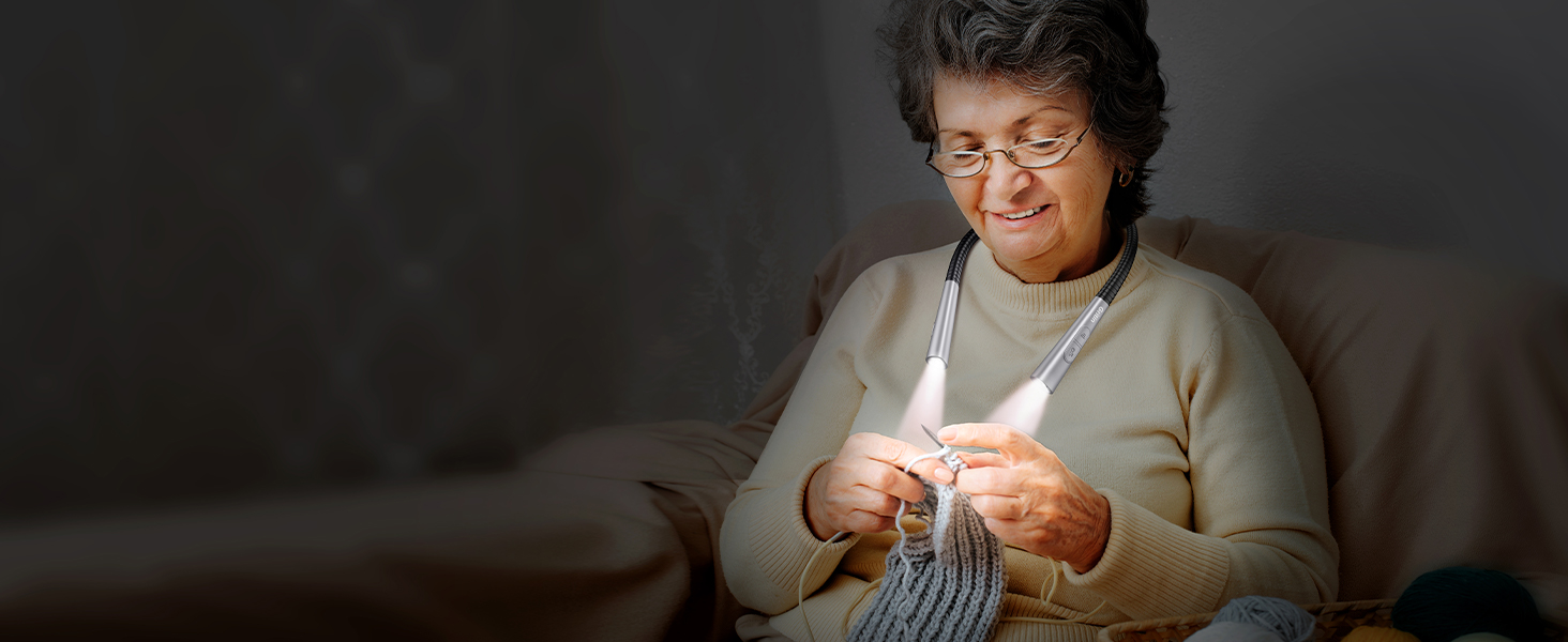 Світлодіодна лампа Gritin для читання на шиї, настільна/нічна, 4 кольори, 5 режимів яскравості, регулювання, захист очей, акумулятор 80 годин, гнучкий кріплення, ергономічне читання для ліжка/в'язання/рукоділля сірого кольору