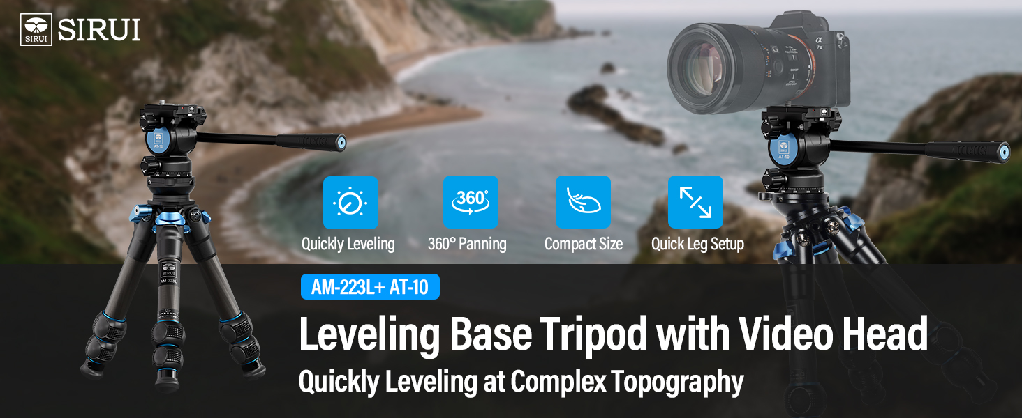 Штатив SIRUI AM-203S: компактний міні-штатив з алюмінію для DSLR, Vlogging (15кг, 42см)